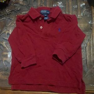 Maroon polo long sleeve collared shirt